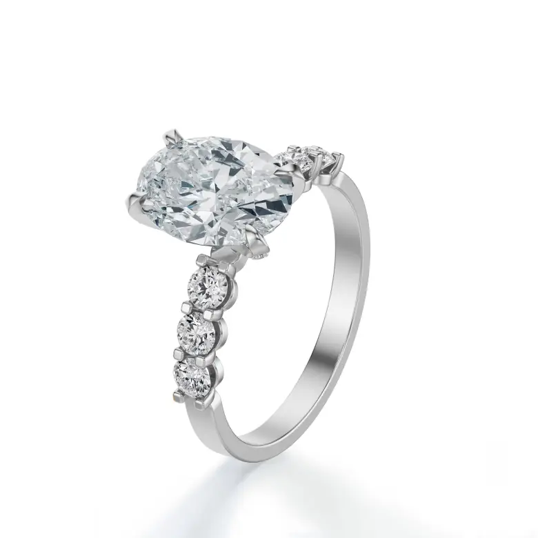 Pierścionek z dużym diamentem białe złoto SBP_038 Pierścionek z dużym diamentem białe złoto SBP_038